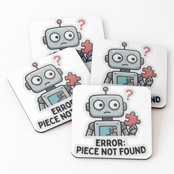 Item preview, Error: Piece Not Found Funny Robot Sticker | Cute Programmer & Tech Geek Design designed and sold by Shree shyam khatu ji.