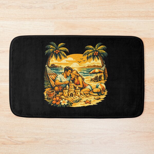 Item preview, Sandcastle Memories Vintage Beach Vacation Couple designed and sold by OliviaHayesArt.
