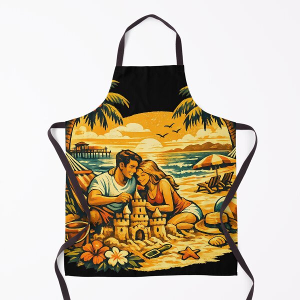 Item preview, Sandcastle Memories Vintage Beach Vacation Couple designed and sold by OliviaHayesArt.