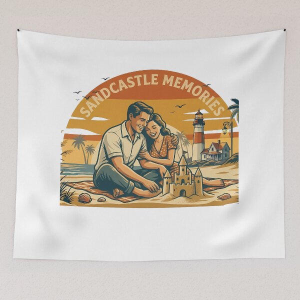 Item preview, Sandcastle Memories Anniversary Beach Trip Gift for Couples designed and sold by OliviaHayesArt.