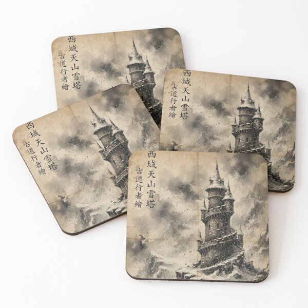 Item preview, The Lonely Tower in the Blizzard Sumi-e Ink Wash designed and sold by DuckOddity.