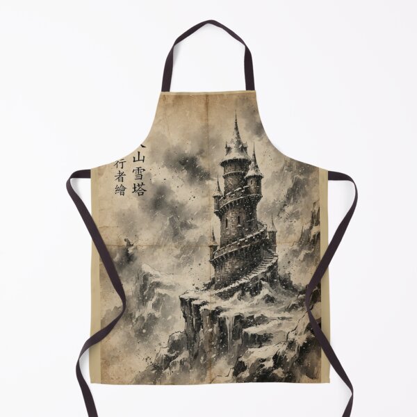 Item preview, The Lonely Tower in the Blizzard Sumi-e Ink Wash designed and sold by DuckOddity.