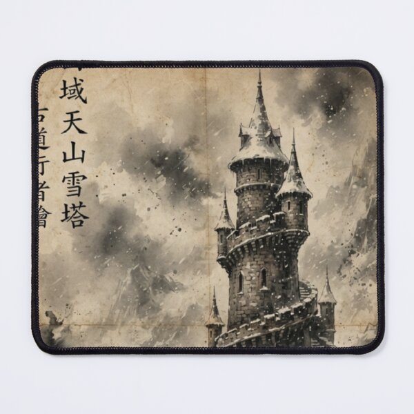 Item preview, The Lonely Tower in the Blizzard Sumi-e Ink Wash designed and sold by DuckOddity.