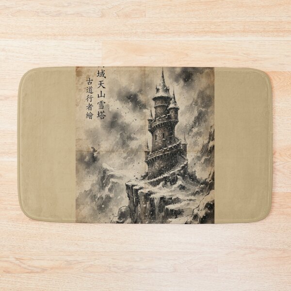 Item preview, The Lonely Tower in the Blizzard Sumi-e Ink Wash designed and sold by DuckOddity.