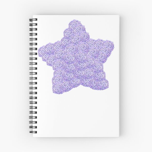 Item preview, Minimalist light purple hydrangea star/ Botanical floral shape/ Cottage core line art print designed and sold by ModAccesorios.