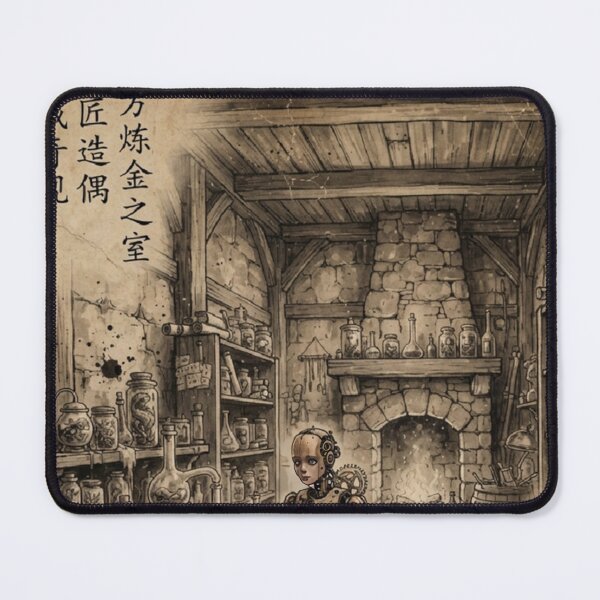 Item preview, Inside the Alchemist's Laboratory Sumi-e Ink Wash designed and sold by DuckOddity.