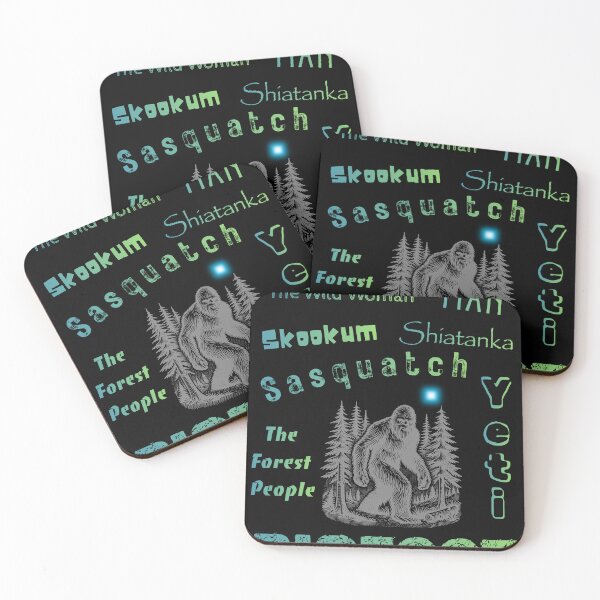 Aperçu de l'œuvre Collage de mots Bigfoot et Sasquatch créée et vendue par Unimotionwear.