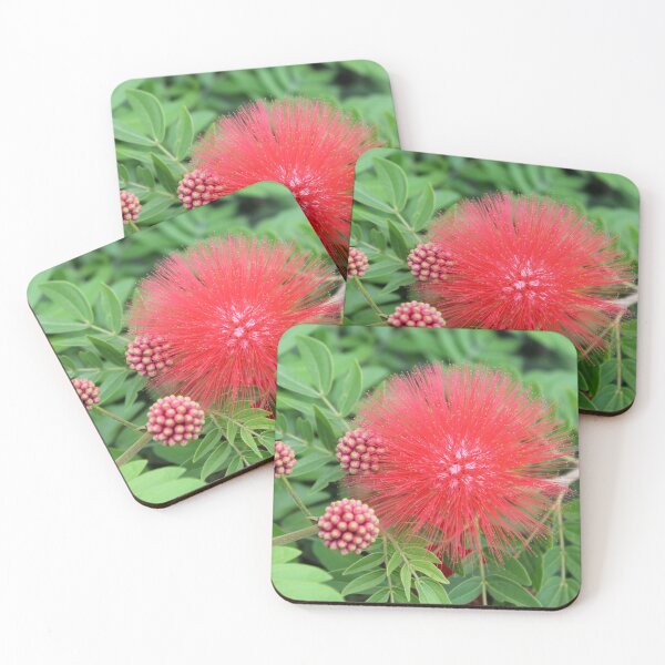 Item preview, Vibrant Red Powder Puff Flower Close Up designed and sold by 27Tammy27.