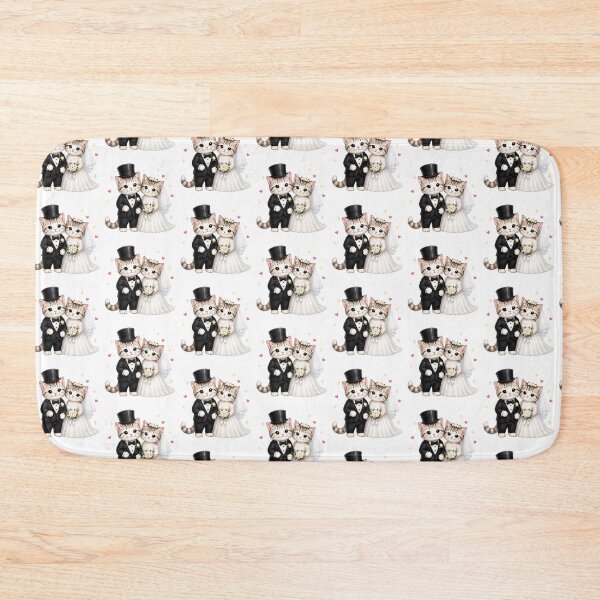 Item preview, Cute Cats Bride and Groom Wedding designed and sold by QuiteOrbit.