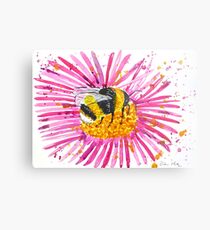 Bumble bee and flower Metal Print