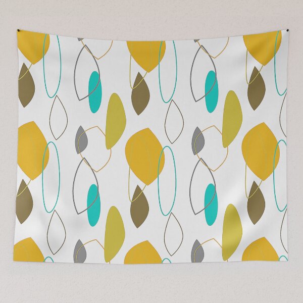 Item preview, Mid-Century Modern Tangerine-Yellow And Aqua Pattern designed and sold by DEC02.