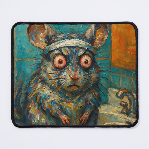 Item preview, Abstract Painting of Anxious Chinchilla Chaos | Whimsical Cute Rodent Illustration | Colorful Modern Wall Art Print designed and sold by PaintedPixels01.