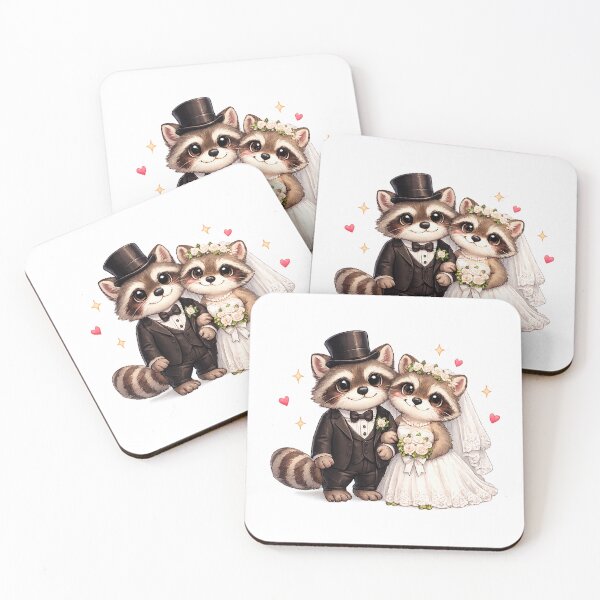 Item preview, Raccoon Bride Groom Bachelorette Party Wedding designed and sold by QuiteOrbit.
