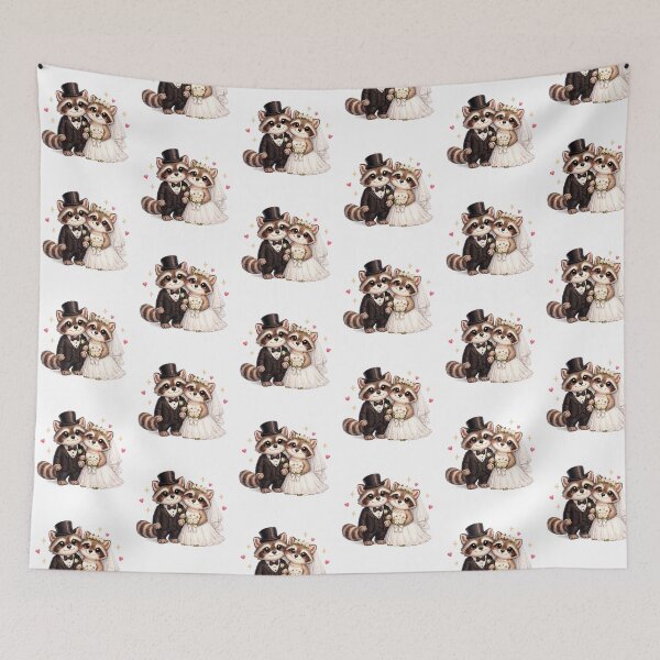 Item preview, Raccoon Bride Groom Bachelorette Party Wedding designed and sold by QuiteOrbit.