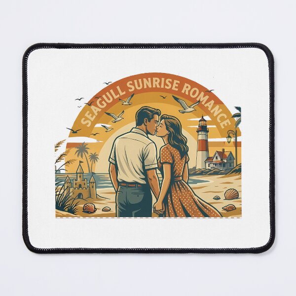 Item preview, Seagull Sunrise Vintage Beach Vacation Couple designed and sold by OliviaHayesArt.