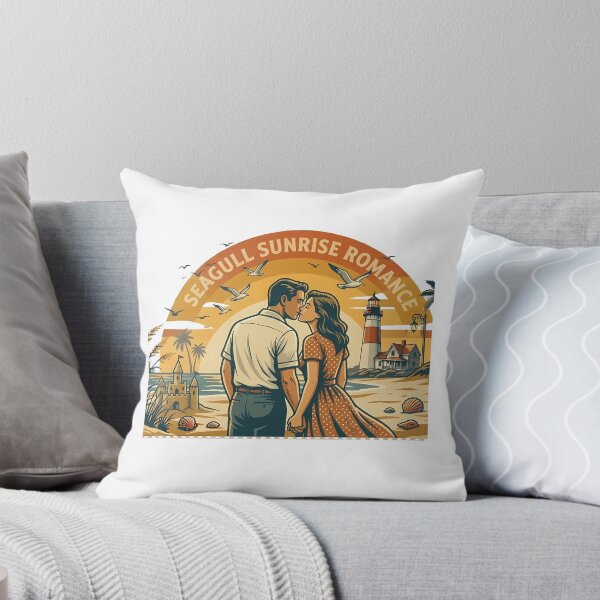 Item preview, Seagull Sunrise Vintage Beach Vacation Couple designed and sold by OliviaHayesArt.