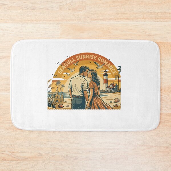 Item preview, Seagull Sunrise Vintage Beach Vacation Couple designed and sold by OliviaHayesArt.