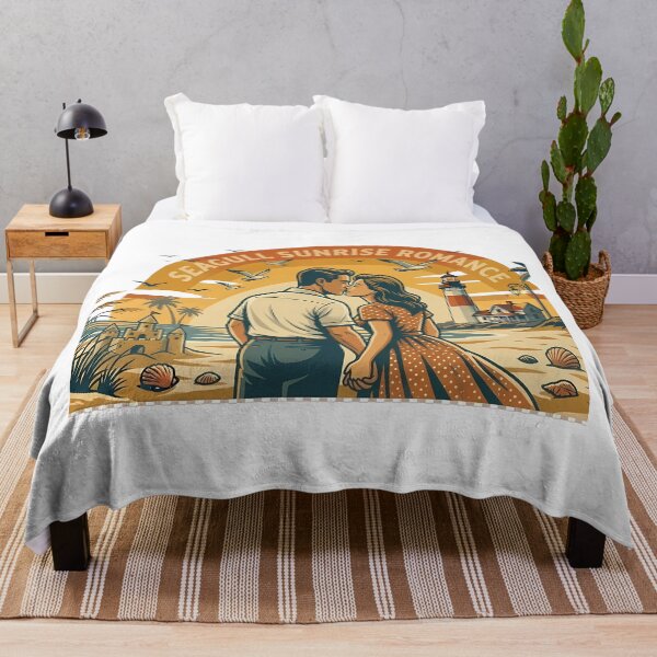 Item preview, Seagull Sunrise Vintage Beach Vacation Couple designed and sold by OliviaHayesArt.