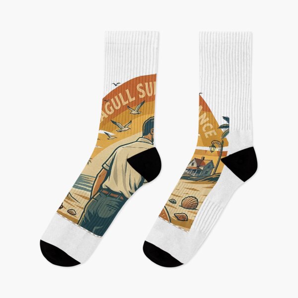 Item preview, Seagull Sunrise Vintage Beach Vacation Couple designed and sold by OliviaHayesArt.