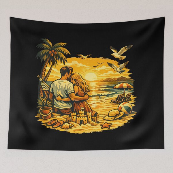 Item preview, Seagull Sunrise Anniversary Beach Trip Gift for Couples designed and sold by OliviaHayesArt.