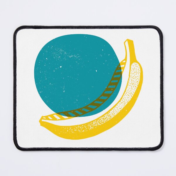 Item preview, Yellow banana on teal circle designed and sold by pixel_werk.