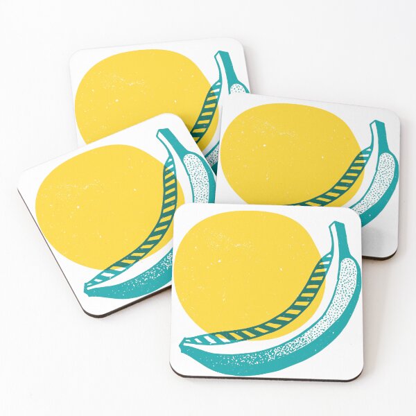 Item preview, Blue banana on yellow circle designed and sold by pixel_werk.