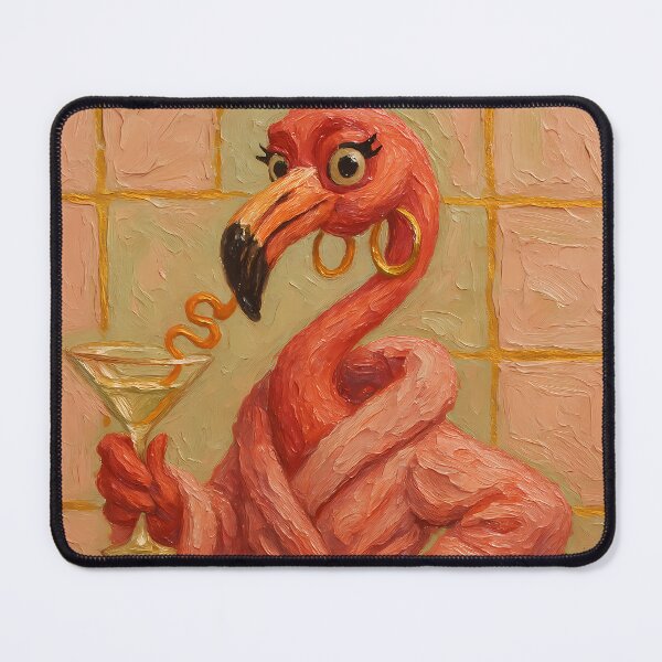 Item preview, Abstract Painting of Sassy Flamingo Chic | Whimsical Pink Flamingo Illustration | Colorful Modern Tropical Wall Art Print designed and sold by PaintedPixels01.