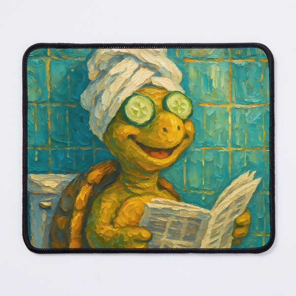 Item preview, Abstract Painting of Turtle's Cozy Moment | Whimsical Cute Turtle Illustration | Colorful Modern Nature Wall Art Print designed and sold by PaintedPixels01.