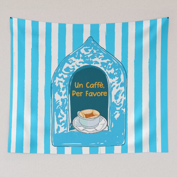 Item preview, Un Caffè, Per Favore Italian Espresso Coffee Illustration designed and sold by MaiZephyr.