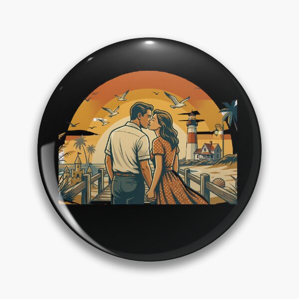 Item preview, Dune Path Vintage Beach Vacation Couple Shirt designed and sold by OliviaHayesArt.