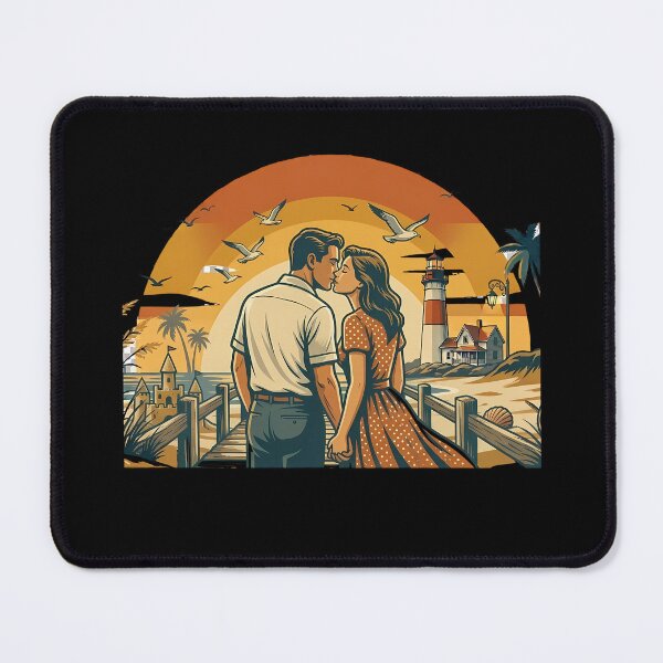 Item preview, Dune Path Vintage Beach Vacation Couple Shirt designed and sold by OliviaHayesArt.