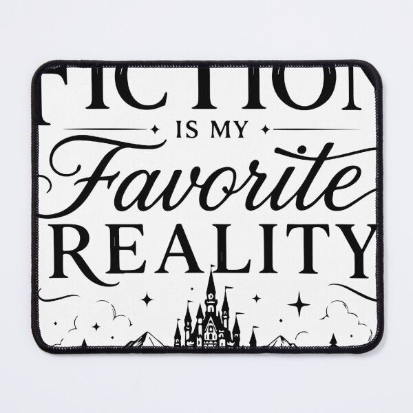 Item preview, Fiction Is My Favorite Reality Book Lover Typography | Fantasy Reading Quote Black and White designed and sold by cute cute.