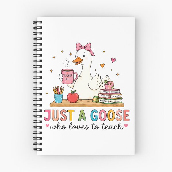 Item preview, Just a Goose Who Loves to Teach — Teacher Fuel Coffee Goose with Books designed and sold by MAPDDesigns.