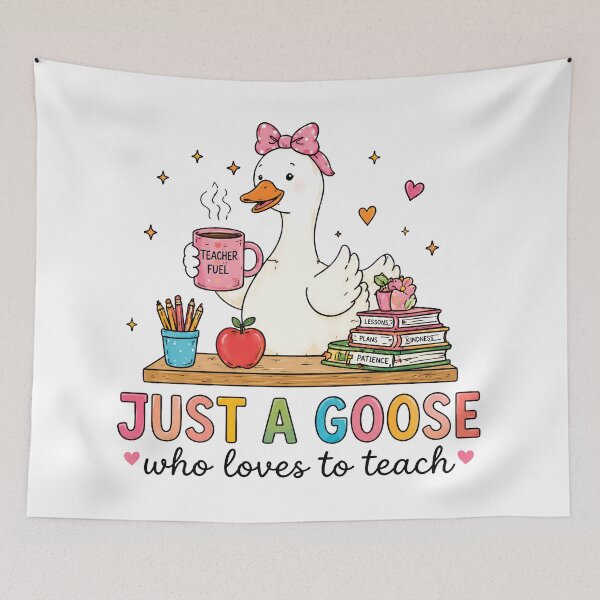 Item preview, Just a Goose Who Loves to Teach — Teacher Fuel Coffee Goose with Books designed and sold by MAPDDesigns.