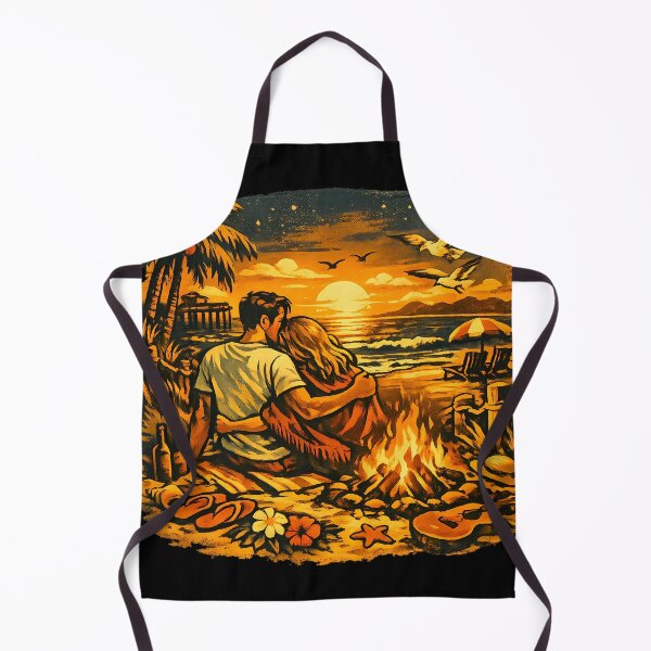 Item preview, Bonfire Evening Anniversary Beach Trip Gift for Couples designed and sold by OliviaHayesArt.