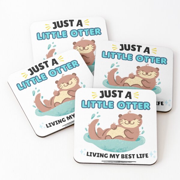 Item preview, A playful cartoon otter floats happily on its back in water, surrounded by sparkles. designed and sold by Twinkz31.