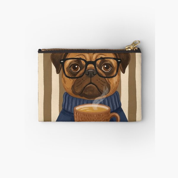 Item preview, Pug with Coffee and Sweater – Out of the Office designed and sold by UUniqueIImprint.