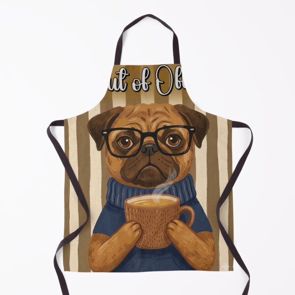 Item preview, Pug with Coffee and Sweater – Out of the Office designed and sold by UUniqueIImprint.
