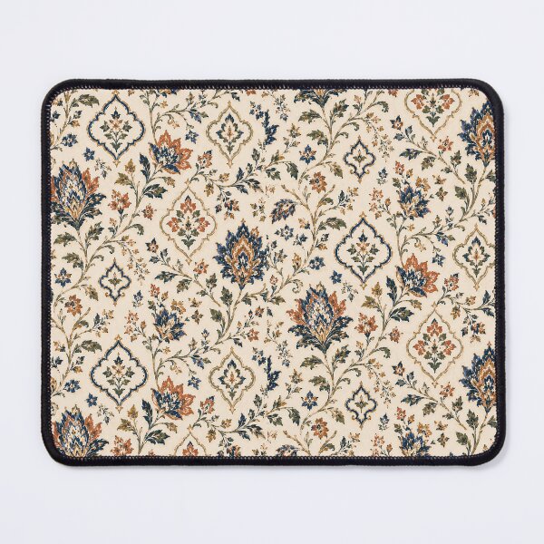 Item preview, Elegant Vintage Floral Damask Pattern in Blue and Terracotta designed and sold by PatternFranzy.