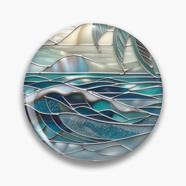 Item preview, Tropical beach in a dreamy stained-glass window designed and sold by BriSher.