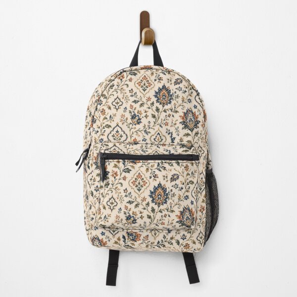 Item preview, Elegant Vintage Floral Damask Pattern in Blue and Terracotta designed and sold by PatternFranzy.
