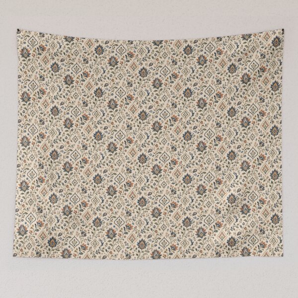 Item preview, Elegant Vintage Floral Damask Pattern in Blue and Terracotta designed and sold by PatternFranzy.