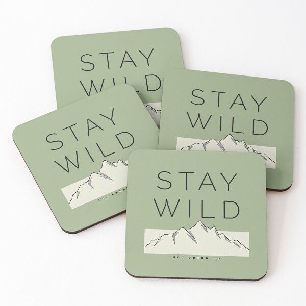 Item preview, Stay Wild Minimalist Mountain Adventure designed and sold by ThunderRed.