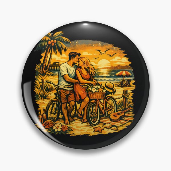 Item preview, Beach Bicycle Anniversary Beach Trip Gift for Couples designed and sold by OliviaHayesArt.