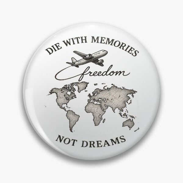 Item preview, Die With Memories Not Dreams Vintage Travel Sticker | Airplane & World Map Adventure Design designed and sold by ArtisticShape.