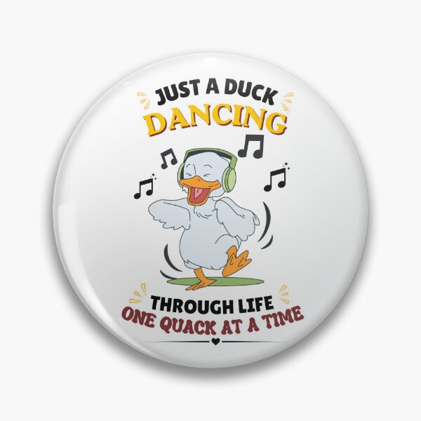 Item preview, A joyful cartoon duck dances with headphones and musical notes, paired with the playful phrase ‘DANCING ONE QUACK AT A TIME. designed and sold by Twinkz31.