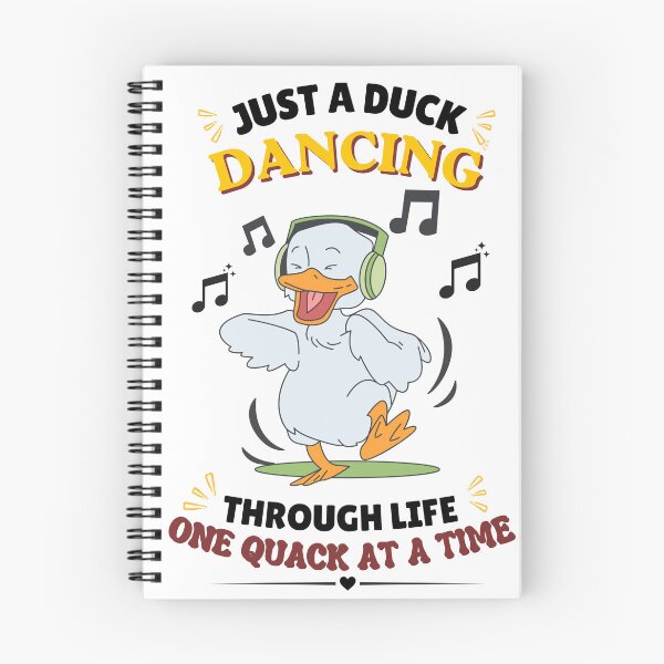 Item preview, A joyful cartoon duck dances with headphones and musical notes, paired with the playful phrase ‘DANCING ONE QUACK AT A TIME. designed and sold by Twinkz31.