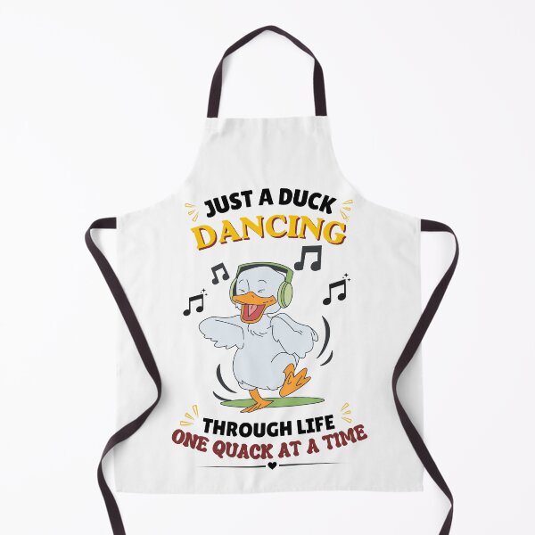 Item preview, A joyful cartoon duck dances with headphones and musical notes, paired with the playful phrase ‘DANCING ONE QUACK AT A TIME. designed and sold by Twinkz31.