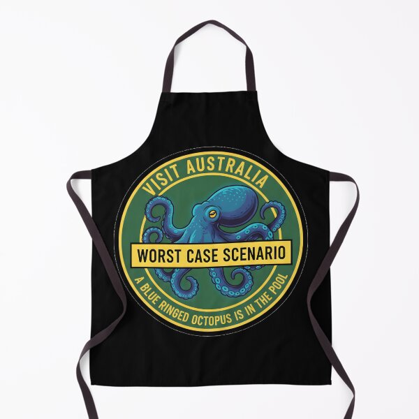 Item preview, Visit Australia Worst Case Scenario Blue Ringed Octopus In Pool Badge designed and sold by DeliaDesignsCo.