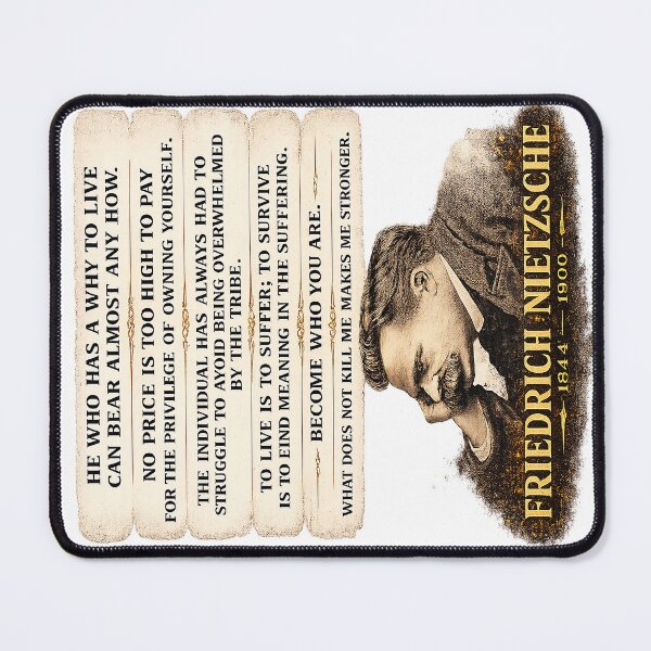 Item preview, Friedrich Nietzsche Quotes – Inspirational Philosophy Typography Design | Vintage Portrait Art designed and sold by Alchemy Forge.